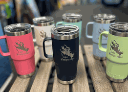 YETI Travel Mug 20oz w/ Stonghold Lid Winnipesaukee Etched 
