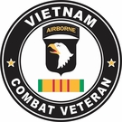 101st Airborne Division Vietnam Combat Veteran Decal 5.5" 101st Airborne Division Vietnam Combat Veteran Decal 5.5"