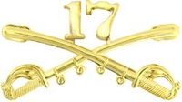 17th Cavalry Crossed Sabers Pin