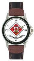 18th Engineer Brigade Watch With Leather Band