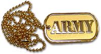 Army Gold Military Branch Dog Tag