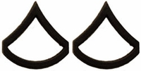 PFC E-3 Private First Class Black Metal Chevron (Pair)