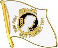 POW Flag White Pin