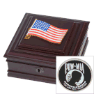 POW-MIA or American Flag Wood Awards Box