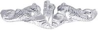 Submarine Dolphin Silver Pin
