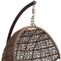 Hanover Outdoor Wicker Rattan Hanging Egg Chair Swing with Round Cushion and Mosaic Pattern in Orange