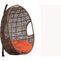 Hanover Outdoor Wicker Rattan Hanging Egg Chair Swing with Round Cushion and Mosaic Pattern in Orange