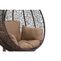 Hanover Outdoor Wicker Rattan Hanging Egg Chair Swing with Stella Swirl Pattern in