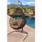 Hanover Outdoor Wicker Rattan Hanging Egg Chair Swing with Stella Swirl Pattern in