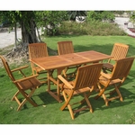 International Caravan Bascara 7 Piece Rectangular Dining Set in Stain
