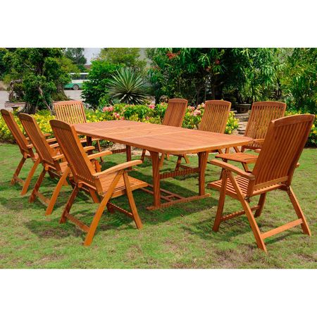 International Caravan Cardena Rectangular Dining Set in Stain