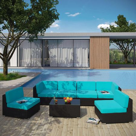 Modway Aero 7 Piece Outdoor Patio Sectional Set