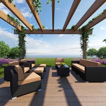 Modway Avia 10 Piece Outdoor Patio Sectional Set