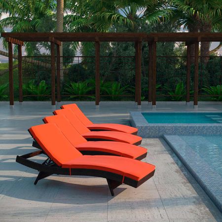 Modway Peer Chaise Outdoor Patio Set of 4