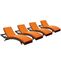 Modway Peer Chaise Outdoor Patio Set of 4