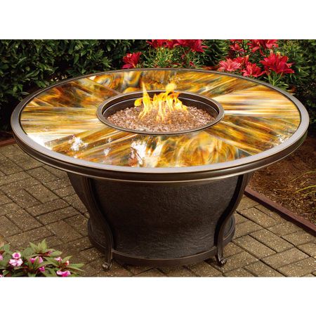 Oakland Living Moonlight Round 48" Gas Firepit Table in Antique Bronze