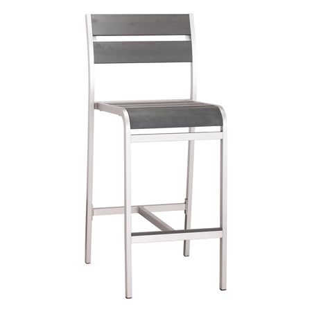 Zuo Megapolis Bar Armless Chair Brushed Aluminum - Set Of 2