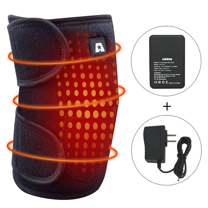 Heating Knee Pad, ARRIS Heated Knee Wrap/Electric Heat Knee Brace w/7.4V Lipo Battery