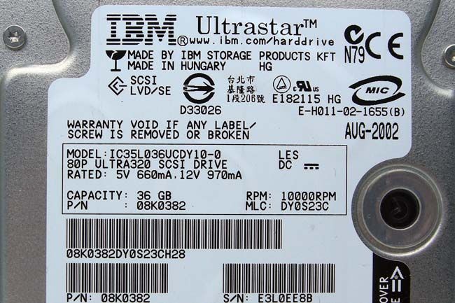 IBM IC35L036UCDY10-0 36GB SCA80 Hard Drive - Hard Drives