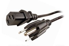 2-Pack 1ft 14AWG Heavy Duty Power Cord - NEMA 5-15P To IEC C13, 3 Prong PC Cable