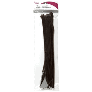 25 Pk Brown Chenille Stem Pipe Cleaners