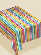 Amscan Flannel Back Summer Stripe Tablecloth