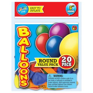 Asst Round Balloons 20CT
