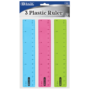 Bazic 6In Ruler 3pk