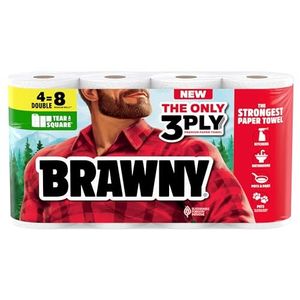 Brawny 4PK 3Ply Double Roll Paper Towels