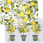 Counter Art Reversible Plastic Placemat Watercolor Lemons