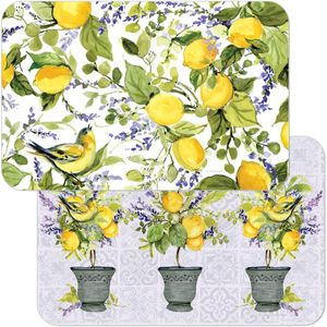 Counter Art Reversible Plastic Placemat Watercolor Lemons