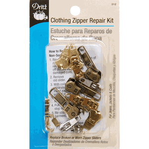 Dritz - Clothing Zipper Repair Kit For Jeans Jackets & Coats