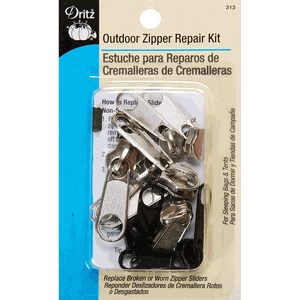 Dritz Outdoor Zipper Repair Kit 14PC For Sleeping Bags Tents & More