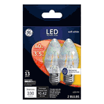 GE 2PK LED Flame Bulbs 3.5W 40WEquivalent GE 2PK LED Flame Bulbs 3.5W 40WEquivalent