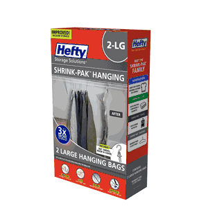 Hefty Shrink Pak Hanging Bags 2PK