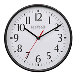 La Crosse 10 in. Black Plastic Wall Clock