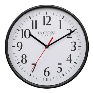 La Crosse 10 in. Black Plastic Wall Clock