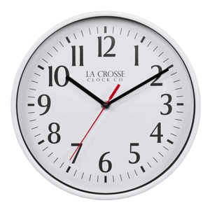 La Crosse 10 in. White Plastic Wall Clock