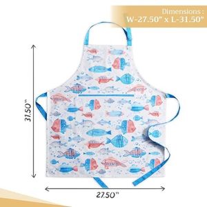 Maison dHermine Cotton Apron - Breton Fishes