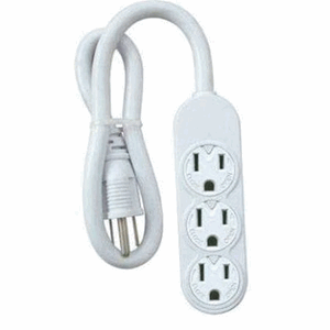 Master Electrician White 3 Outlet Power Strip