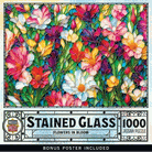 Master Pieces 1000 PC Puzzle Stained Glass Flowers In Bloom