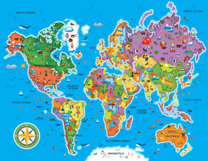 Master Pieces - World Map Puzzle 60PC