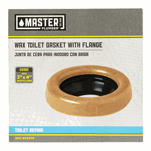 Master Plumber Wax Toilet Gasket With Flange For 3in & 4in Waste Lines