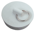 White Rubber Sink Stopper With Metal Ring For 1-1/8 To 1-1/4 Drains White Rubber Sink Stopper With Metal Ring For 1-1/8 To 1-1/4 Drains