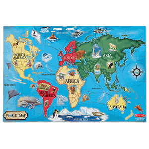 Melissa & Doug World Map Floor Puzzle 33pc