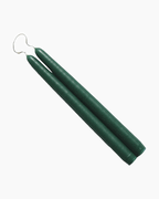 Mole Hallow 2PK 12in  Handmade Taper Candles Emerald Green