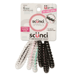 Scunci 6PC Spirals No Slip Grip Hair Elastics