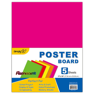 Top Grade Posterboard Flourescent 5Pk Asst