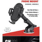 Top Grade Universal Dash & Windshireld Car Phone Mount For Devices Under 3.7in Wide