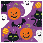 Unique 16ct Cat & Pumpkin Beverage Napkins